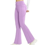 AherBiu High Waisted Yoga Pants for Women Workout Pants with Pockets Athletic Gym Leggings Trousers